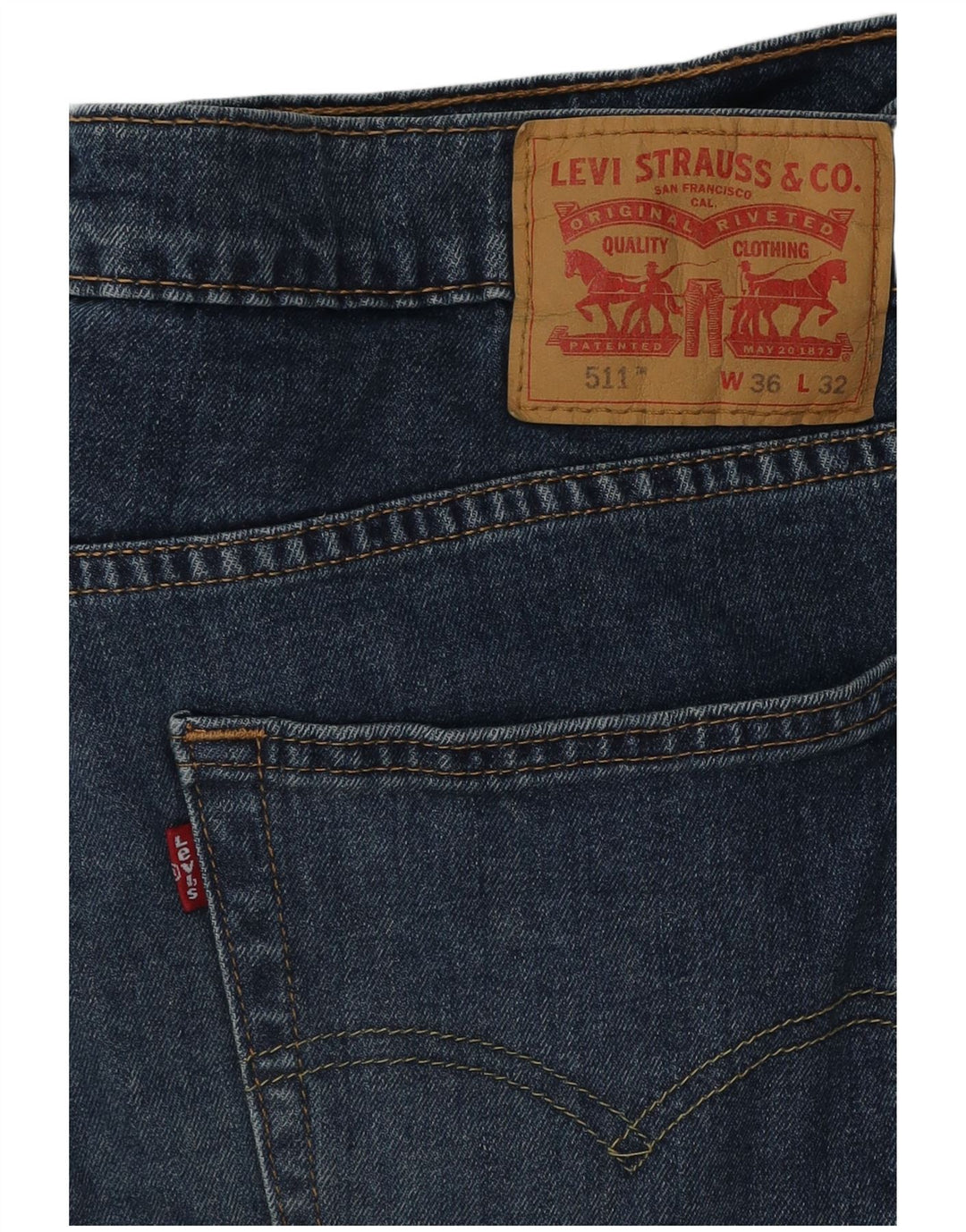 Levi's Hombre 511 Slim Jeans W36 L32 Algodón Azul