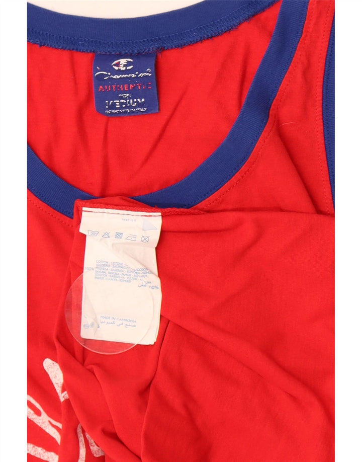 Champion Camiseta Sin Mangas Con Gráfico Para Hombre Algodón Rojo Medio