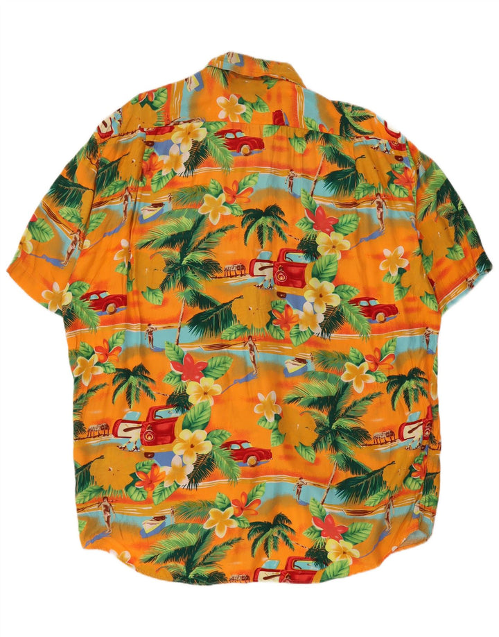 PETER ELLIOT Camisa de manga corta para hombre grande multicolor floral hawaiano