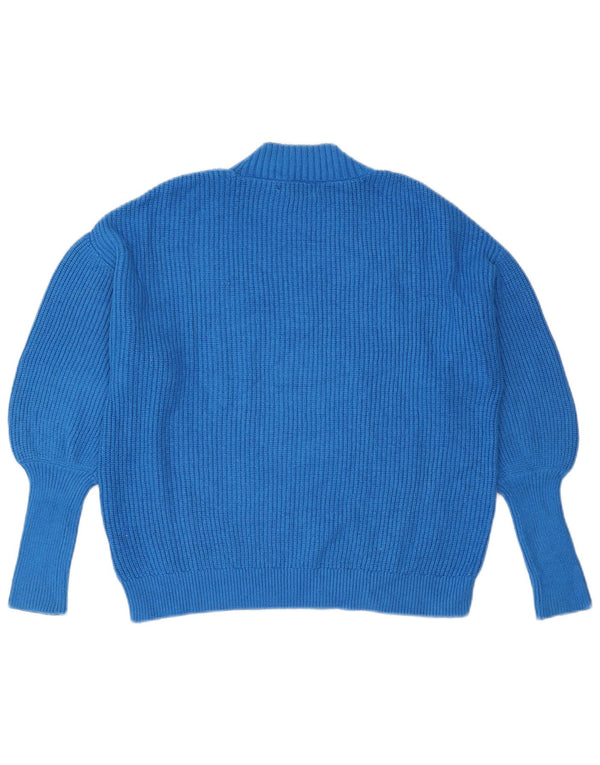 Marks & Spencer Jersey con Cuello Alto para Mujer UK 46 Viscosa Azul Grande