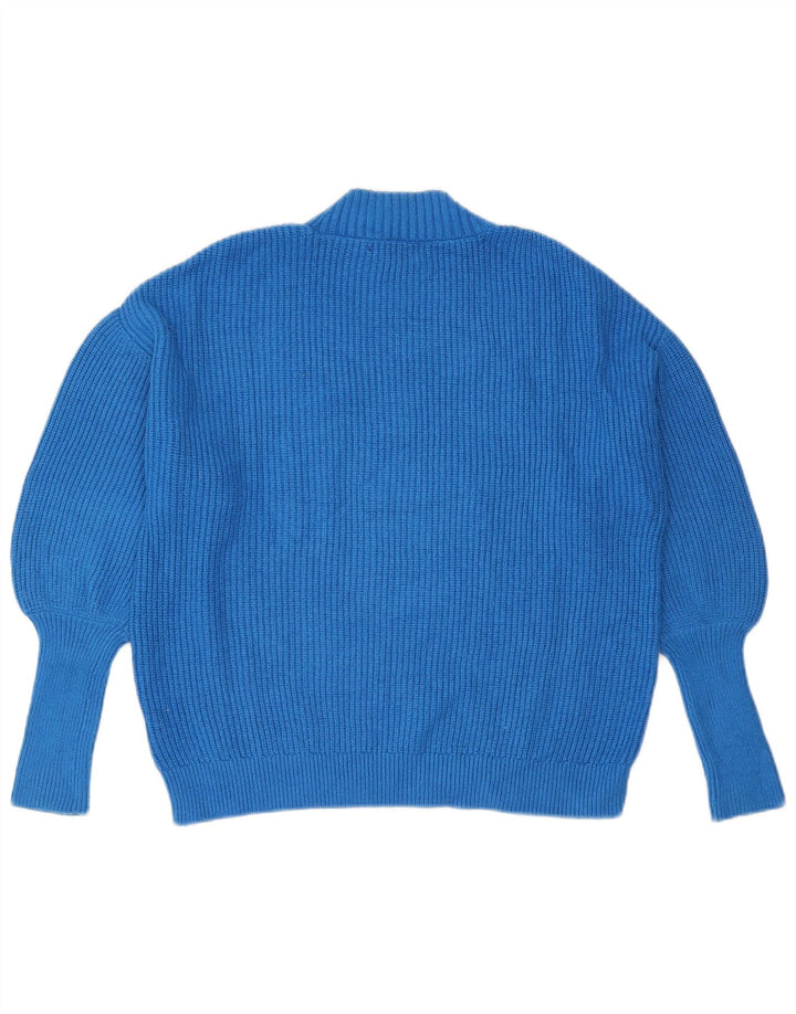 Marks & Spencer Jersey con Cuello Alto para Mujer UK 46 Viscosa Azul Grande