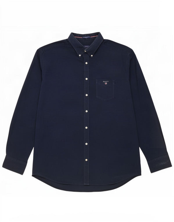 Gant Mens Shirt Size 43/44 17 1/2 XL Navy Blue Cotton