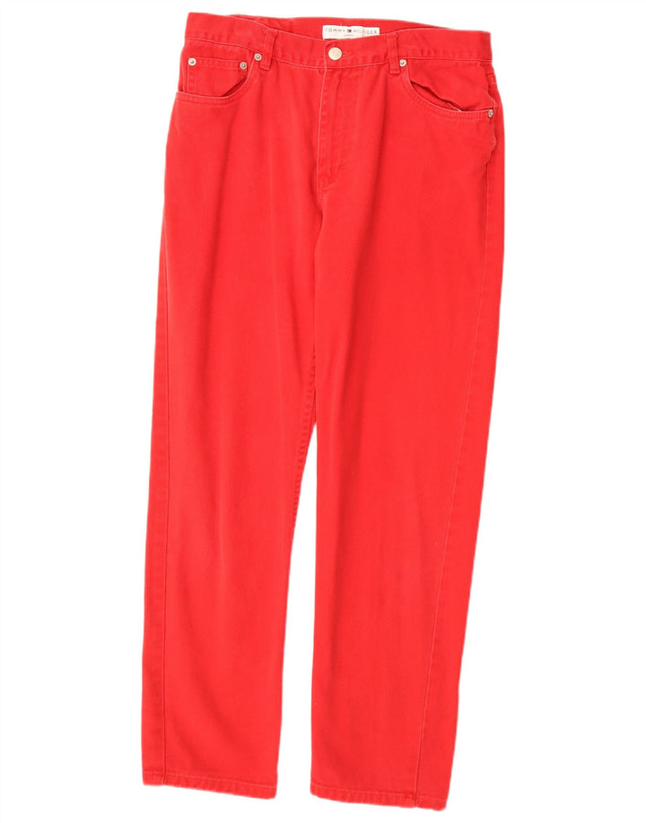 TOMMY HILFIGER Womens Straight Jeans US 8 Medium W30 L29 Red Cotton