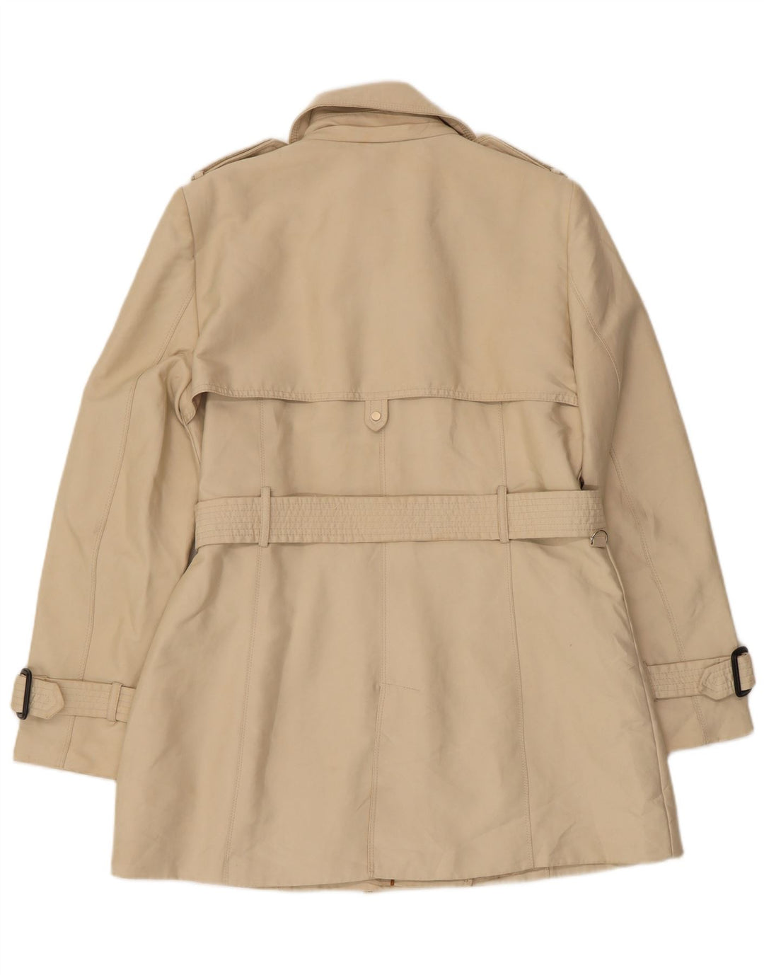 Zara Mujer Gabardina De Doble Botonadura ES 40 XL Poliéster Beige
