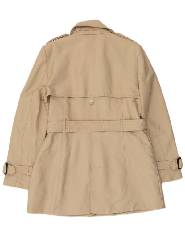 Zara Mujer Gabardina De Doble Botonadura ES 40 XL Poliéster Beige
