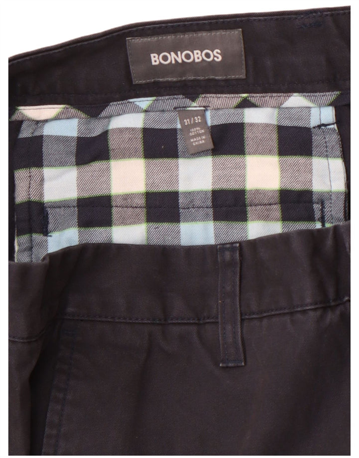 BONOBOS Pantalón chino recto para hombre W31 L32 Algodón negro