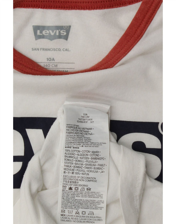 LEVI'S Camiseta gráfica para niño 9-10 años Blanco Algodón