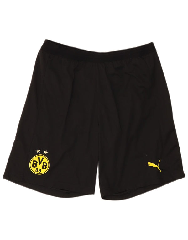 Puma Mens BVB Dortmund Sport Shorts Grande Negro Poliéster