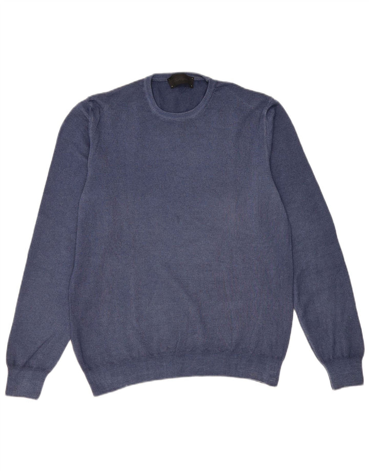 Les Copains Jersey De Cuello Redondo Para Hombre IT 50 Medium Azul Marino Lana