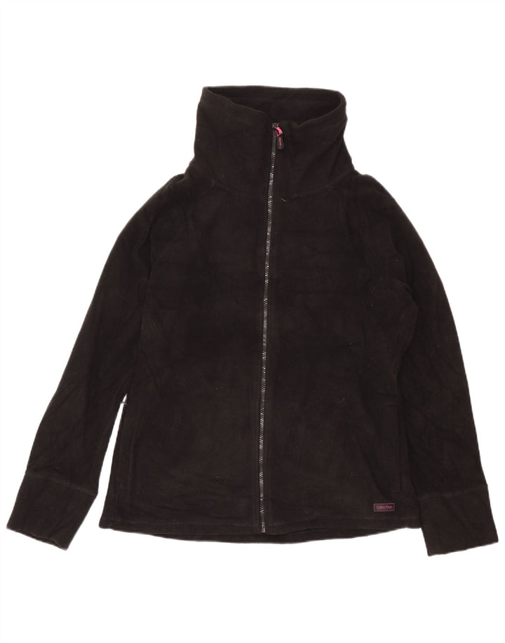 Calvin Klein Chaqueta de forro polar gráfica para mujer UK 46 Grande Poliéster negro