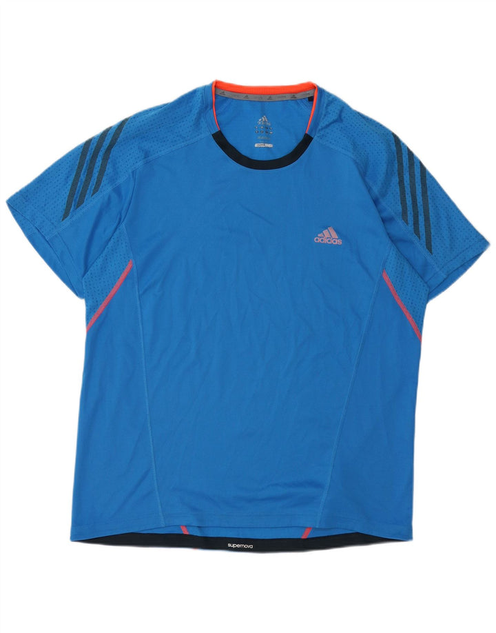 ADIDAS Camiseta Climalite para hombre Top poliéster azul grande