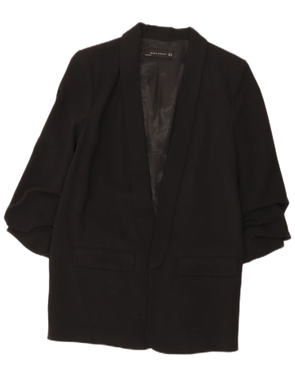 Zara Chaqueta Blazer Abierta De Manga 3/4 para Mujer UK 44 Medium Black