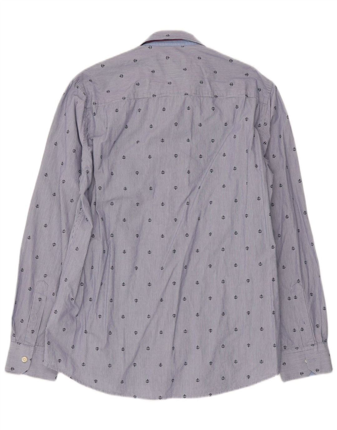 PEPE Jeans Camisa de corte regular con estampado abstracto para hombre, talla grande, azul a rayas
