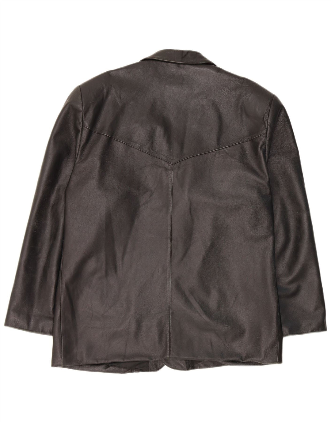 Vintage hombres 3 botones cuero Blazer chaqueta Reino Unido 40 grande negro