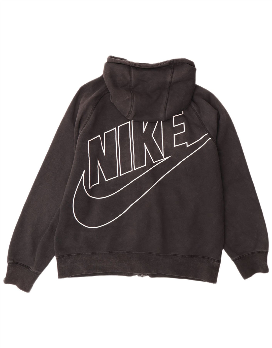 Nike - Sudadera con capucha para mujer, talla grande, con cremallera, talla grande, algodón negro