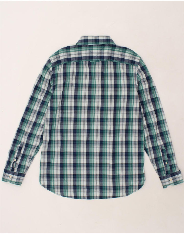 TOMMY HILFIGER Mens Shirt Large Green Check Cotton Vintage Tommy Hilfiger and Second-Hand Tommy Hilfiger from Messina Hembry 