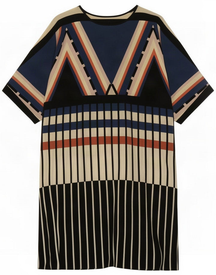 Vestido recto para mujer Warehouse UK 10 Small Viscosa a rayas multicolor
