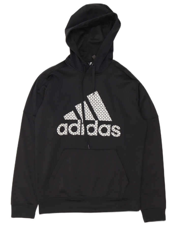 ADIDAS Hombre Climawarm Graphic Sudadera con capucha Jersey Mediano Negro Poliéster