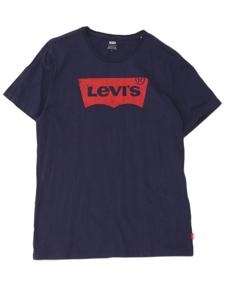 Levi's Hombre Camiseta Gráfica Top Medium Azul Marino Algodón