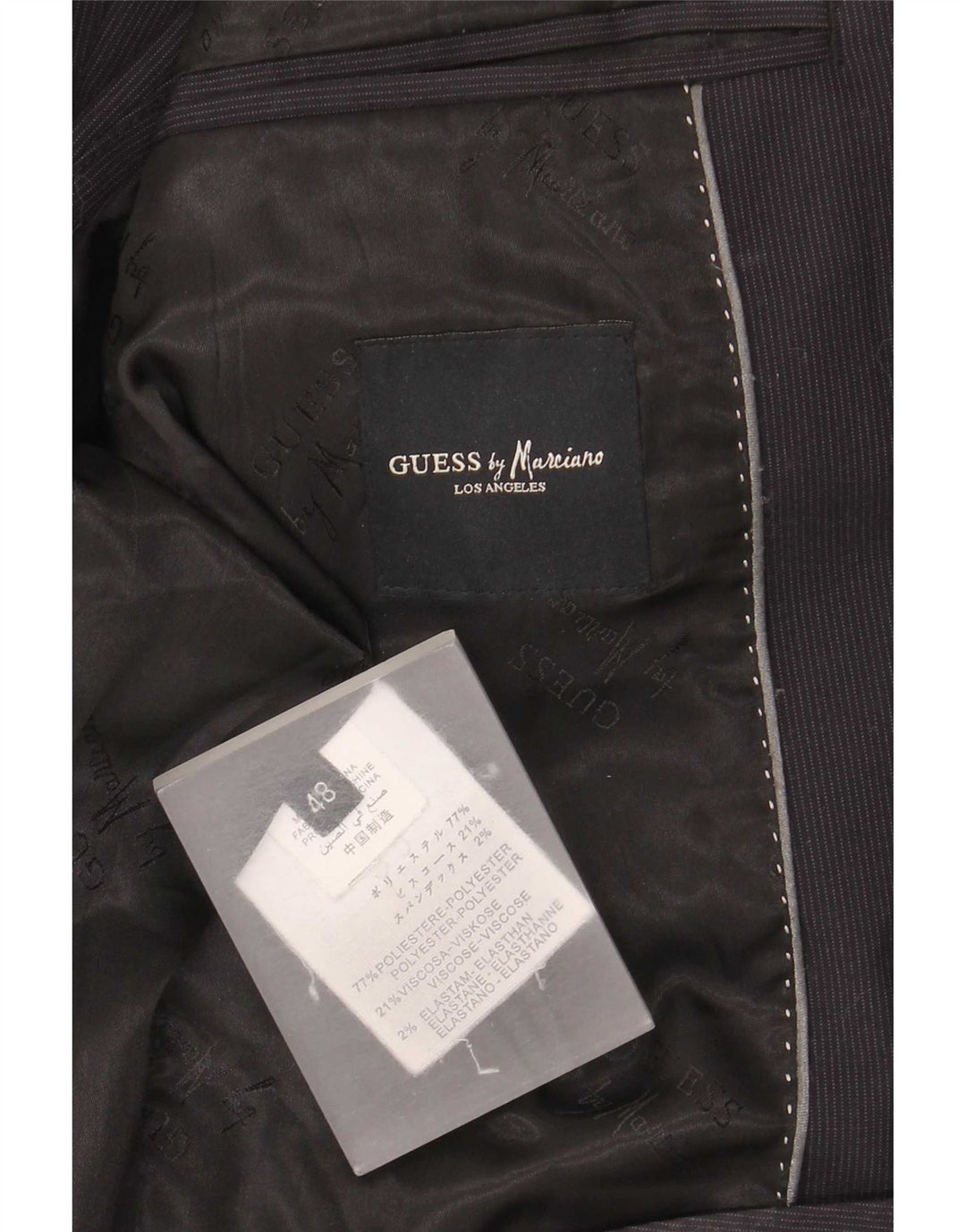 Guess By Marciano Chaqueta Blazer para Hombre IT 48 Raya Azul Marino Mediana