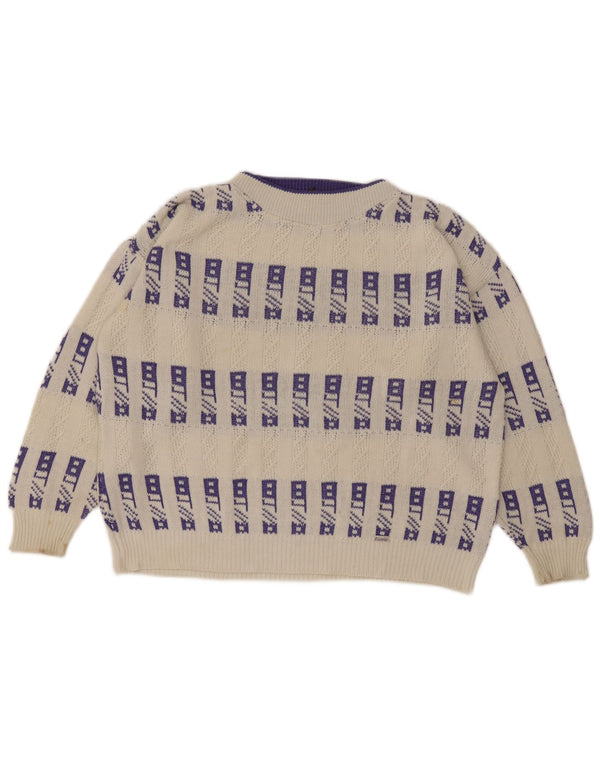 Eisbar Jersey De Cuello Redondo Hombre XL Blanco Geométrico