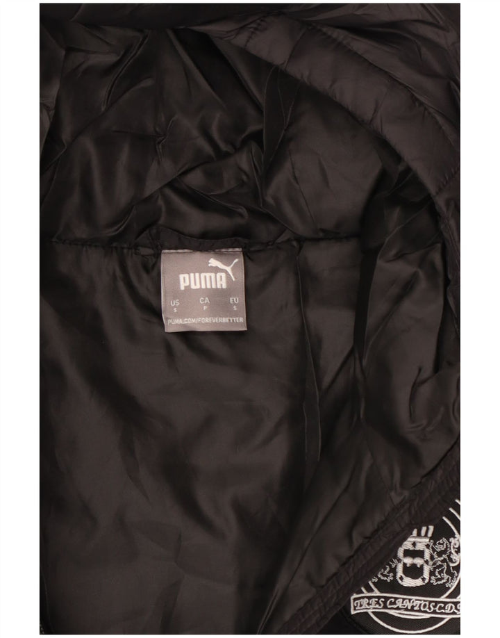 Puma Chaqueta acolchada con capucha para hombre UK 36 Small Black Nylon