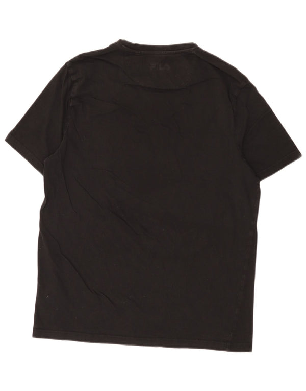 Fila Camiseta gráfica para hombre Top Medium Black Cotton