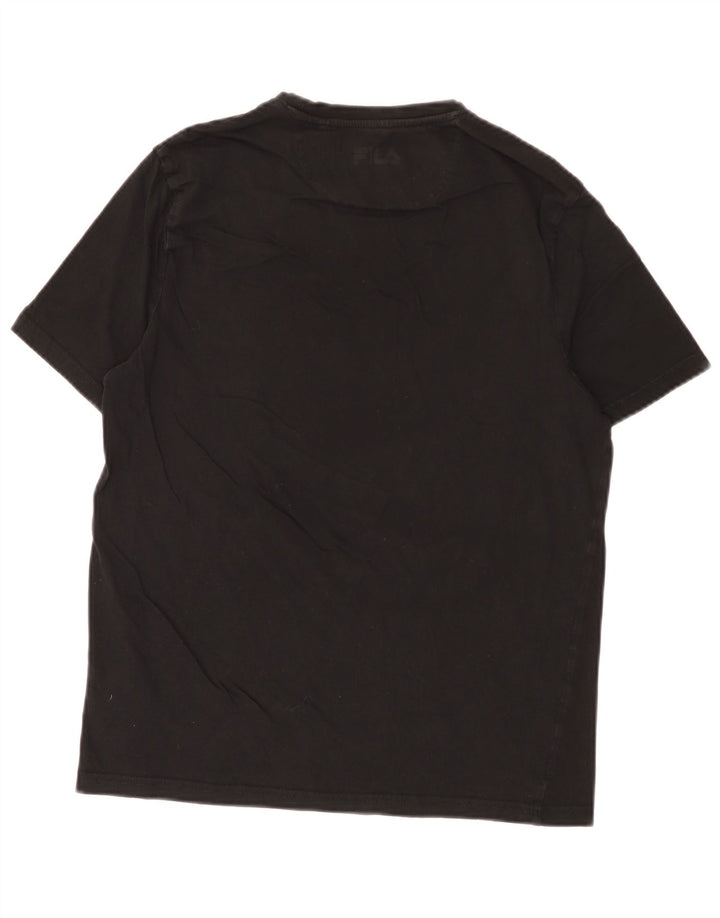 Fila Camiseta gráfica para hombre Top Medium Black Cotton