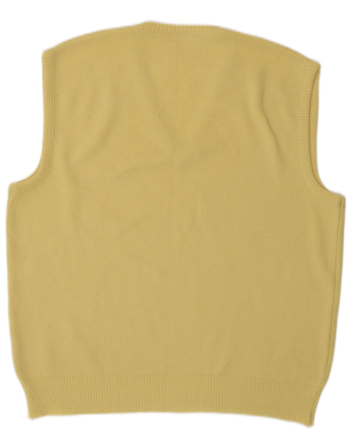 Vintage Hombres Chaleco Tank Top Medio Amarillo