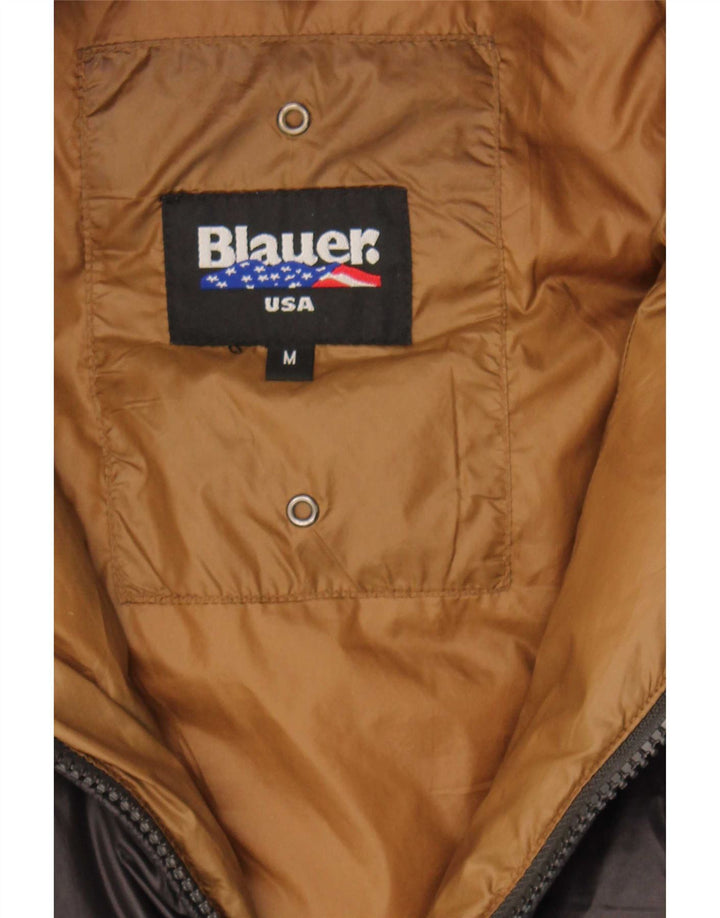 Blauer Chaqueta Acolchada con Capucha para Mujer UK 40 Mediana Poliamida Negra