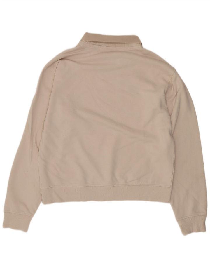 Umbro Sudadera con cuello tipo polo de algodón color block en beige medio