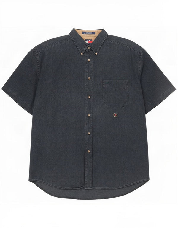 Camisa de manga corta para hombre Tommy Hilfiger XL Azul Marino Lino