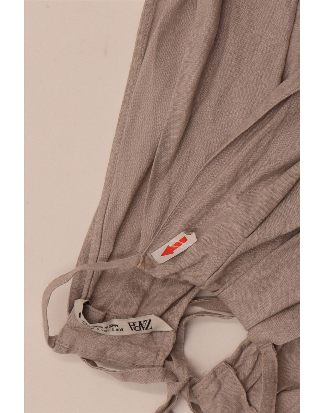 Zara Mujer Halter Top UK 8 Pequeño Lino Gris