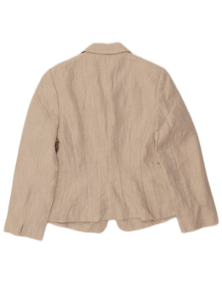 Hobbs Chaqueta tipo blazer con 1 botón para mujer, Reino Unido 10, talla pequeña, lino beige