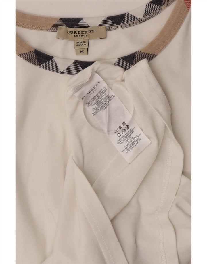 Burberry Top para mujer manga larga Reino Unido 12 Algodón blanco mediano