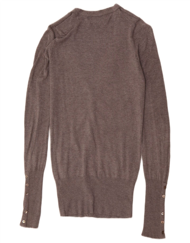 Zara Mujer Cárdigan Suéter UK 12 Rayón Gris Medio