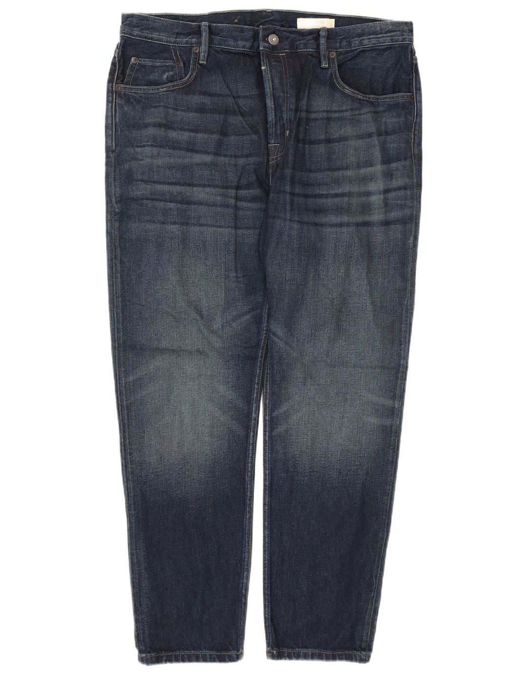 ALL SAINTS Jeans Dean Slim para hombre W36 L28 Algodón azul marino