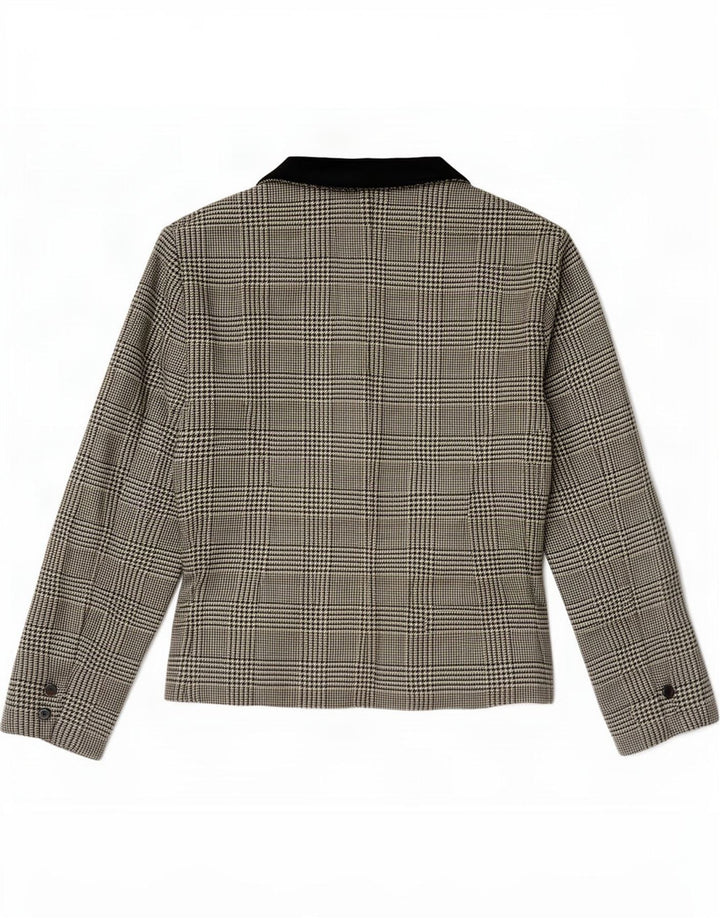 Chaqueta tipo blazer vintage con doble botonadura para mujer IT 42 Pata de gallo negra mediana