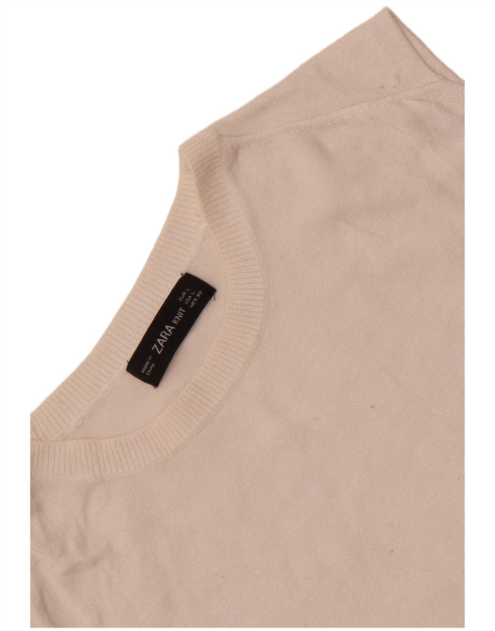 Zara - Camiseta sin mangas para mujer, talla 40, talla grande, color blanco