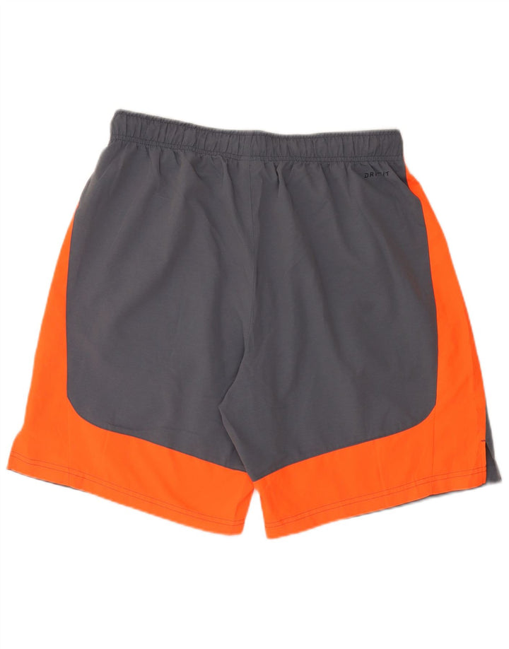 Pantalones cortos deportivos Nike Dri Fit para hombre Poliéster color block gris grande