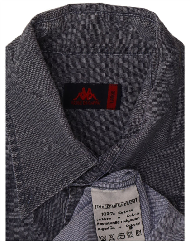 Camisa Kappa Hombre Grande Azul Marino Algodón