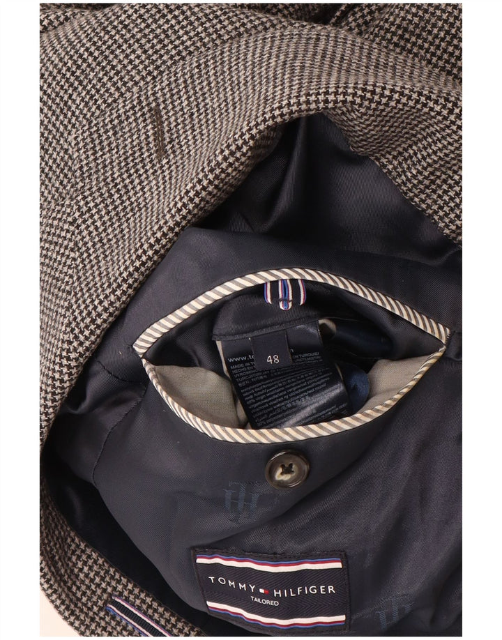 TOMMY HILFIGER Chaqueta tipo blazer a medida para hombre IT 48 Pata de gallo gris medio