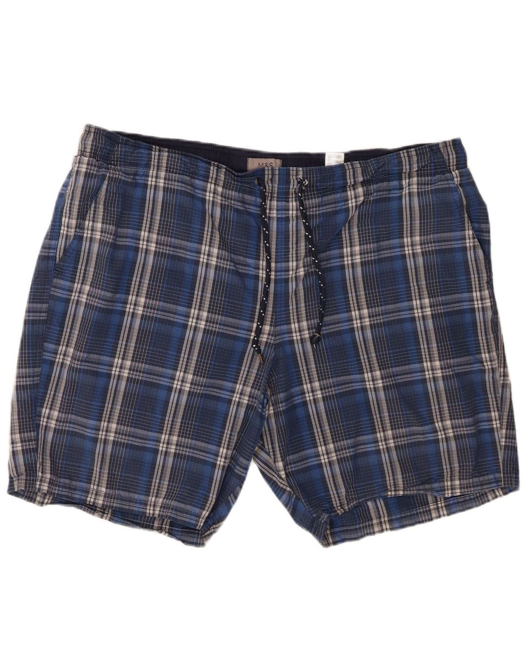 Marks & Spencer - Bañador para hombre, talla 2XL, algodón a cuadros azules