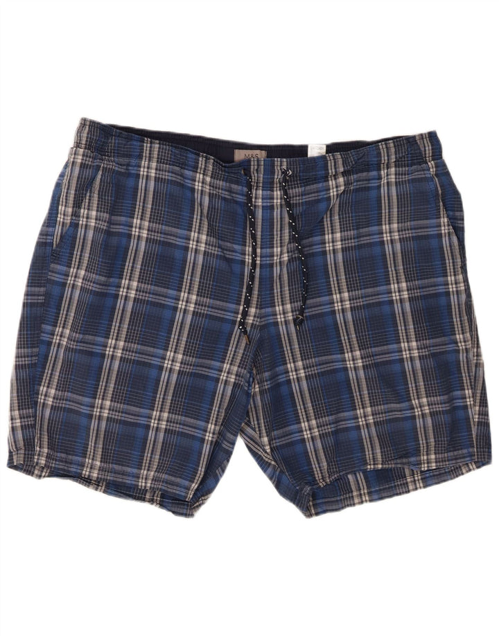 Marks & Spencer - Bañador para hombre, talla 2XL, algodón a cuadros azules