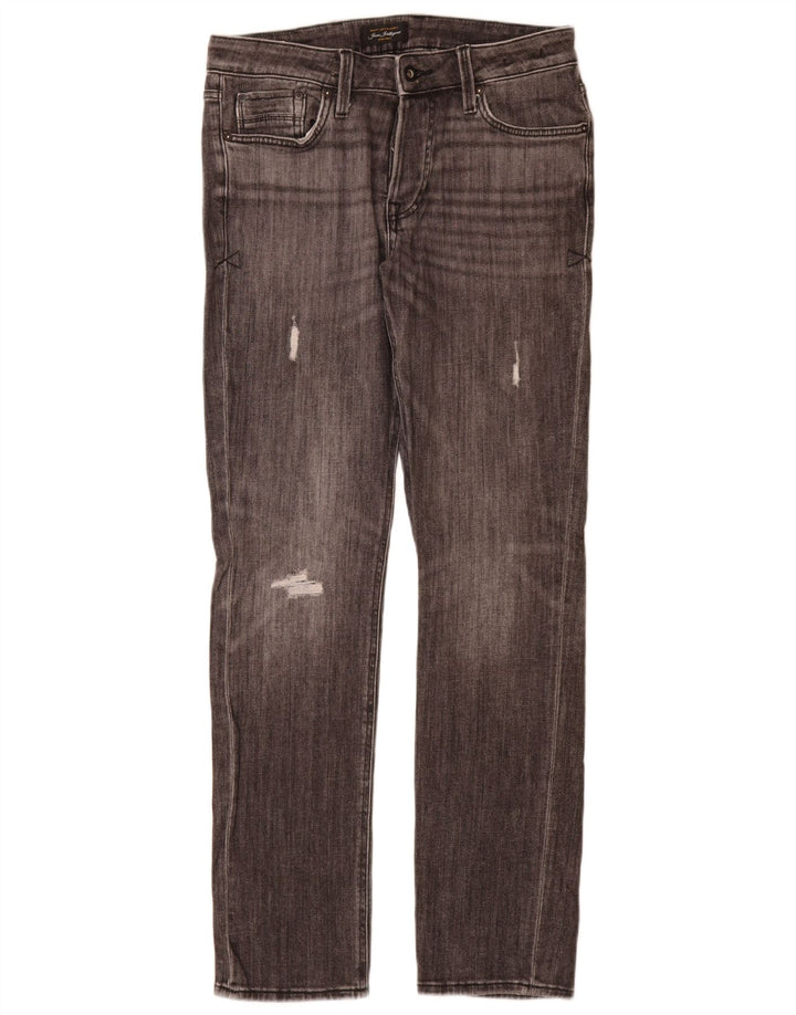 Jack & Jones Vaqueros ajustados desgastados para hombre W31 L34 Algodón gris