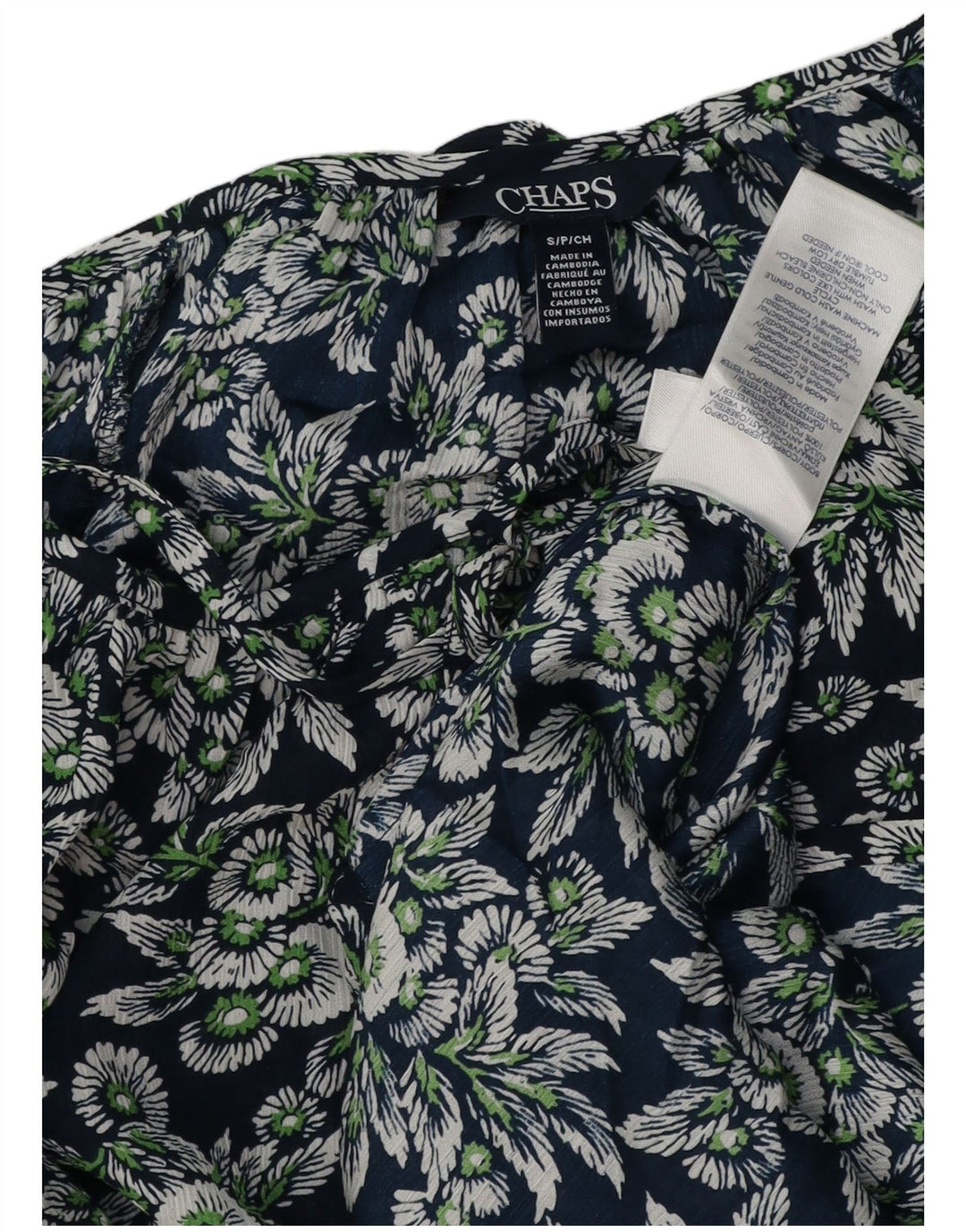 CHAPS Blusa extragrande de manga 3/4 para mujer UK 10 Small Azul marino floral