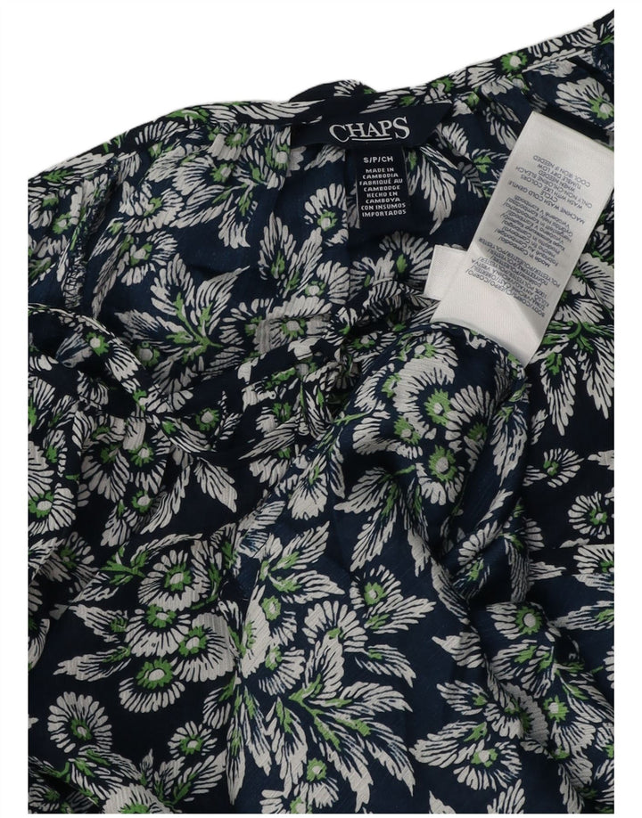 CHAPS Blusa extragrande de manga 3/4 para mujer UK 10 Small Azul marino floral