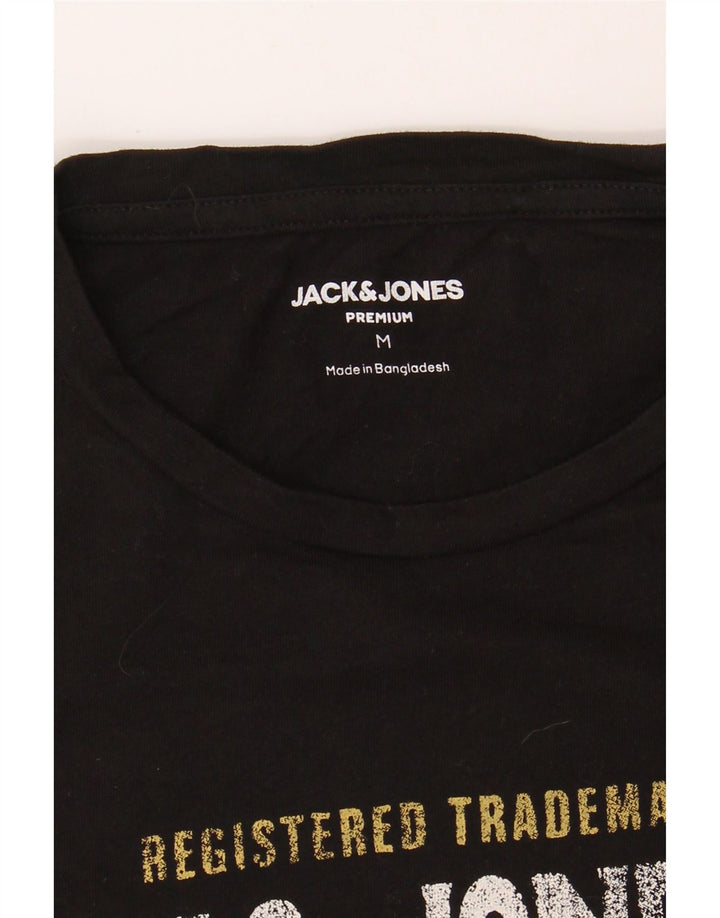 JACK & JONES Mens Graphic T-Shirt Top Medium Black Cotton Vintage Jack & Jones and Second-Hand Jack & Jones from Messina Hembry 