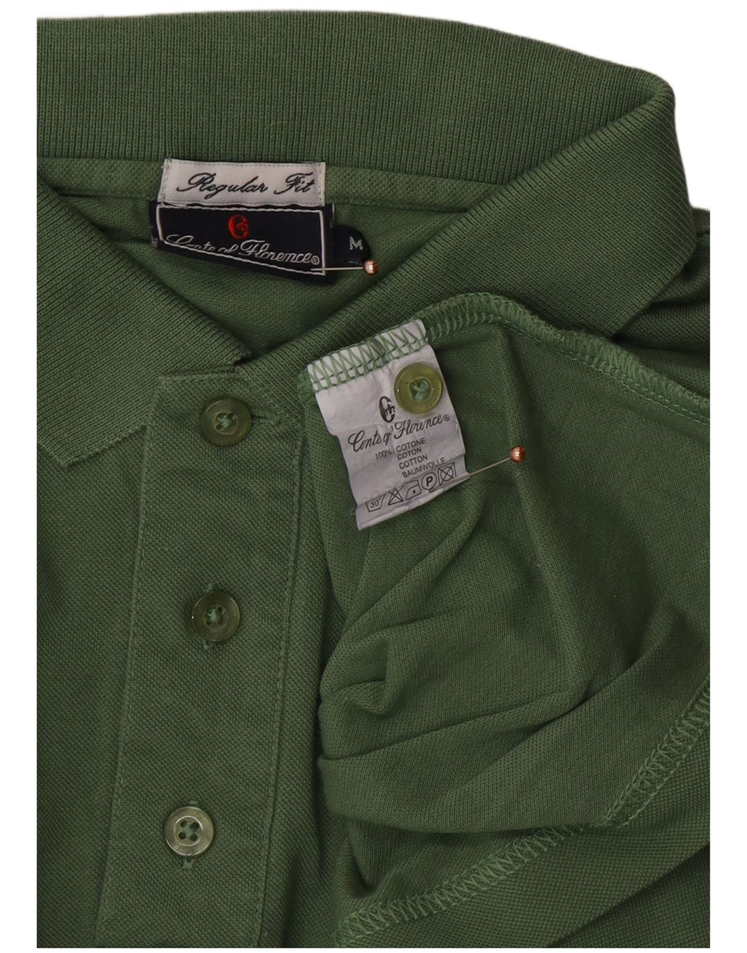 CONTE OF FLORENCE Polo de manga larga para hombre de ajuste regular verde medio