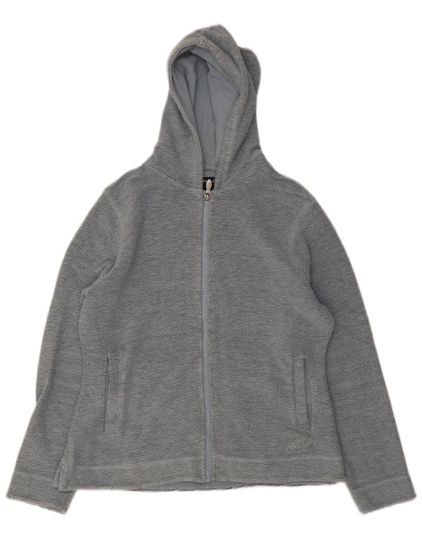 Weird Fish Sudadera con capucha y cremallera para mujer UK 14 Algodón azul medio